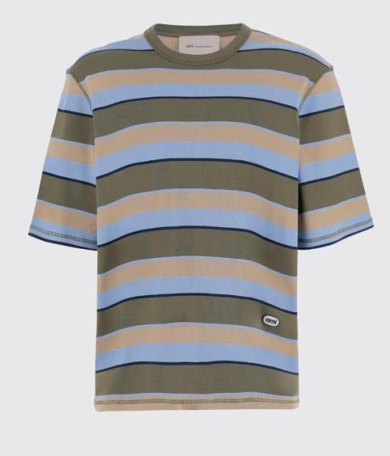 26SS 아미 반팔 티셔츠 UTS369 JE0209 A073 LIGHT BLUE KHAKI TAUPE INK DOM - AMI