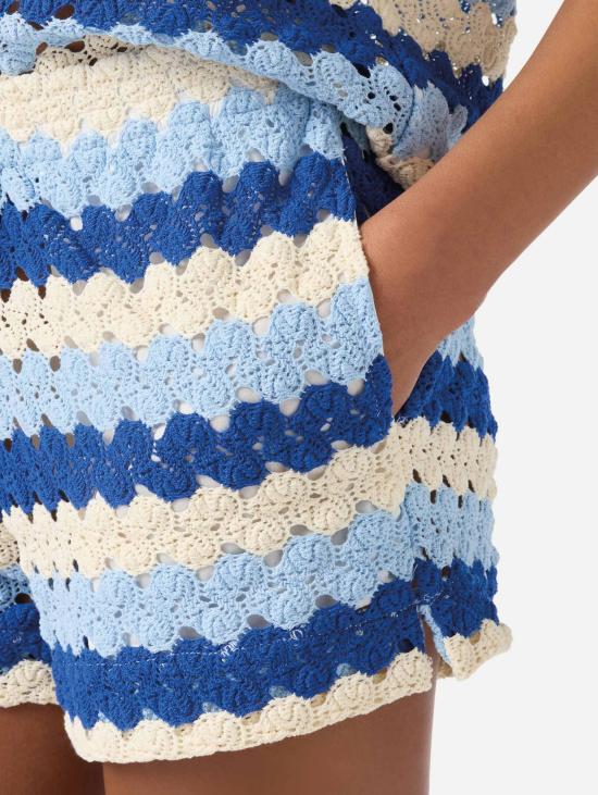 26SS 세인트바쓰 숏팬츠 Righe Blu/Bianco 크로셰 반바지 - MC2 SAINT BARTH