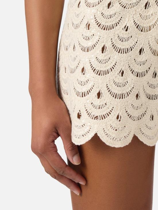 26SS 세인트바쓰 숏팬츠 코바늘뜨기 반바지 (청록색 스팽글 장식) - MC2 SAINT BARTH