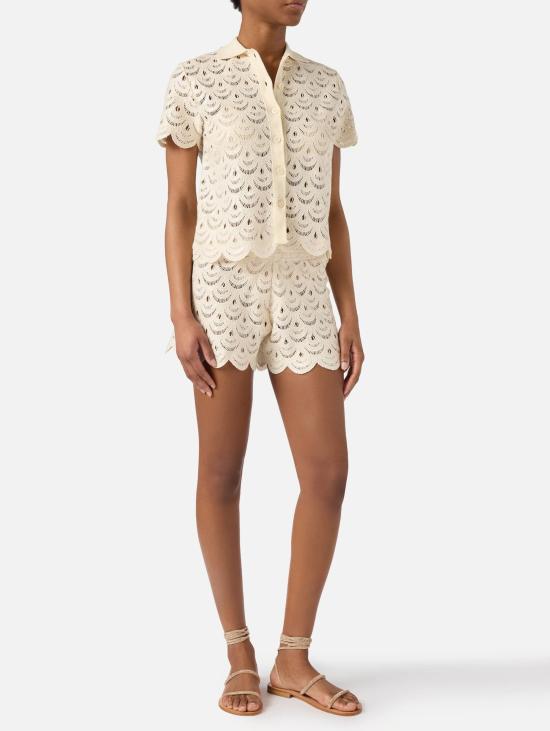 26SS 세인트바쓰 숏팬츠 코바늘뜨기 반바지 (청록색 스팽글 장식) - MC2 SAINT BARTH