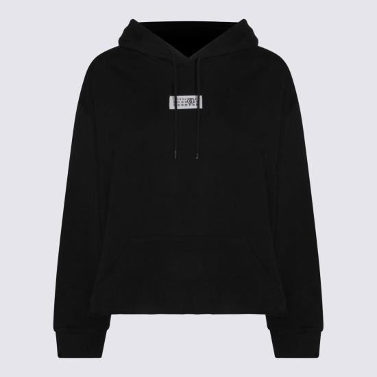  MM6 메종마르지엘라 후드 티셔츠 Mm6 메종 마르지엘라 풀오버 후디 블랙