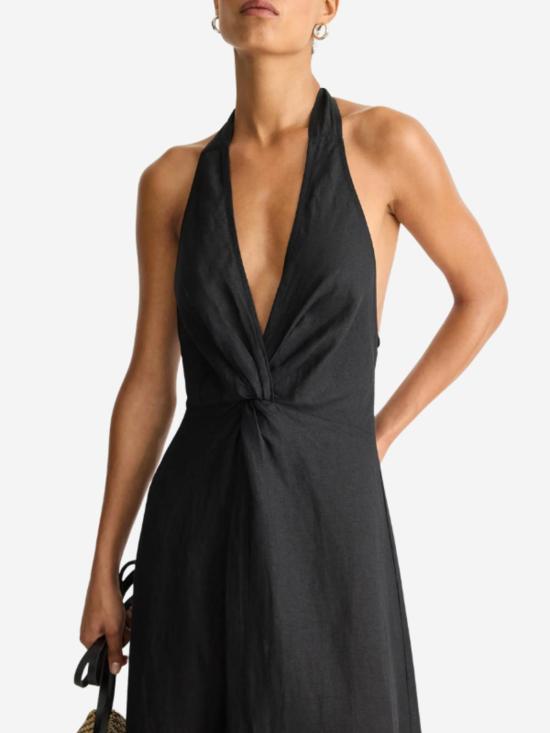  어피스 어파트 롱 원피스 Apiece Apart Salome 홀터 맥시 드레스 블랙 - APIECE APART