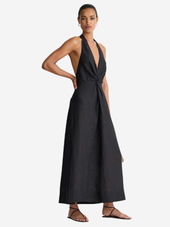  어피스 어파트 롱 원피스 Apiece Apart Salome 홀터 맥시 드레스 블랙 - APIECE APART