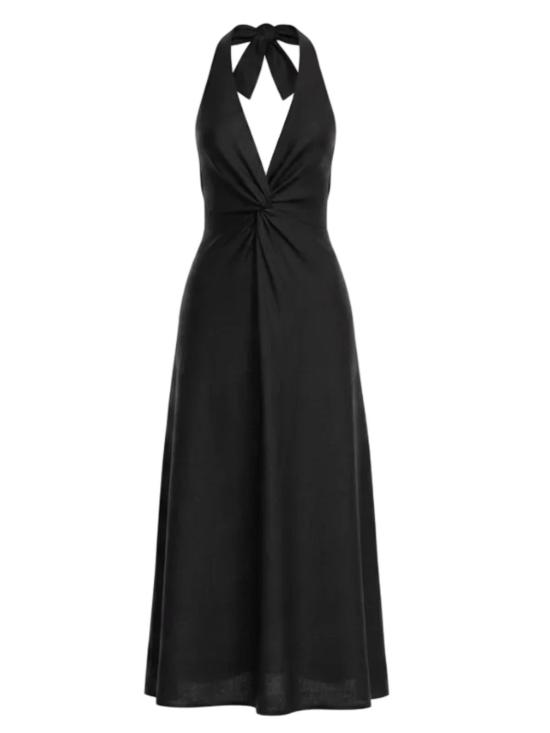  어피스 어파트 롱 원피스 Apiece Apart Salome 홀터 맥시 드레스 블랙