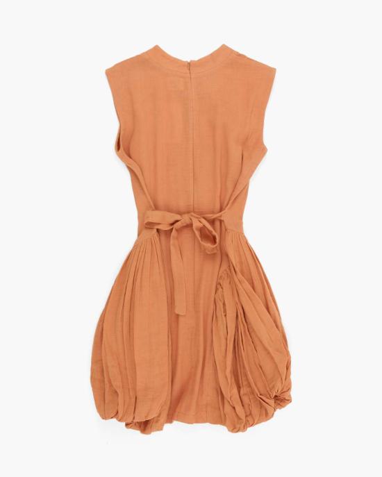  타치 클로딩 숏 원피스 마로나 코튼 미니 드레스 브라운 - TACH CLOTHING