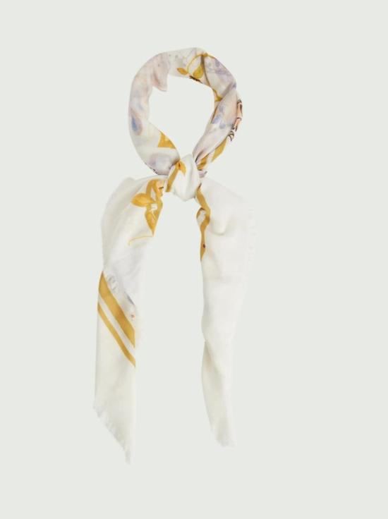  Cotélac 머플러/스카프 코텔락 프린트 화이트 코튼 및 실크 스카프 - OTHER BRANDS