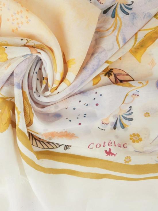  Cotélac 머플러/스카프 코텔락 프린트 화이트 코튼 및 실크 스카프 - OTHER BRANDS