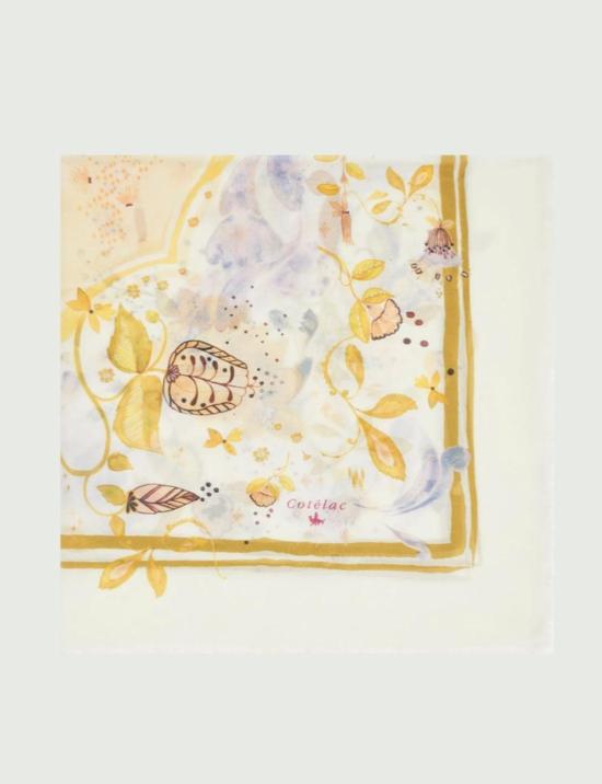  Cotélac 머플러/스카프 코텔락 프린트 화이트 코튼 및 실크 스카프 - OTHER BRANDS