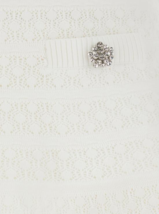  셀프 포트레이트 숏 스커트 포인트엘 니트 미니 스커트 화이트 - SELF PORTRAIT