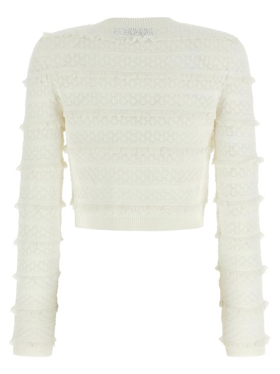  셀프 포트레이트 가디건 포인트엘 다이아몬드 니트  화이트 - SELF PORTRAIT