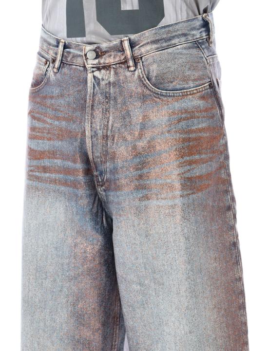  아크네 스튜디오 데님 숏팬츠 루즈핏 글리터 데님 쇼츠 로즈 코퍼 - ACNE STUDIOS