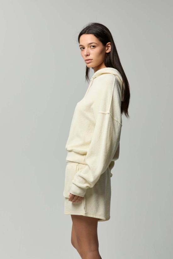  아셀 후드 티셔츠 애셔 헤이즐 코튼 셰르파 후드티 블루 헤이즈 - ASHER