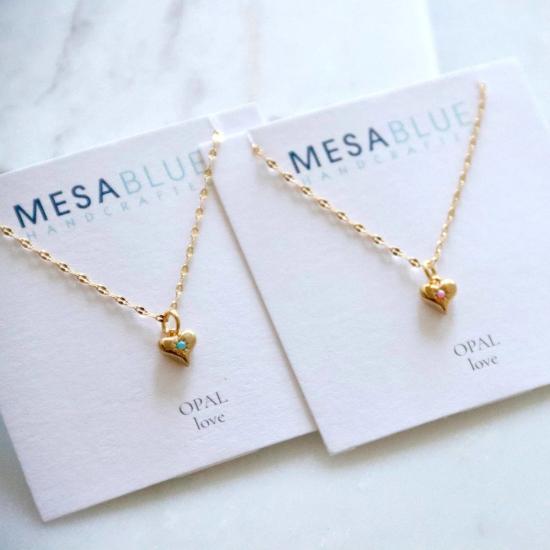  Mesa Blue 목걸이/팬던트 메사 블루 미니 블루 오팔 하트 목걸이 - OTHER BRANDS