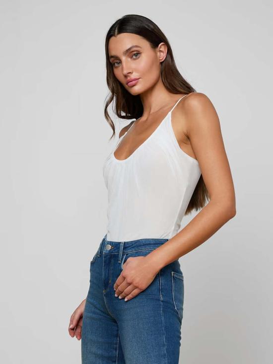  라장스 바디수트 티셔츠 L'agence Gelina 주름 장식 바디수트 - L'AGENCE