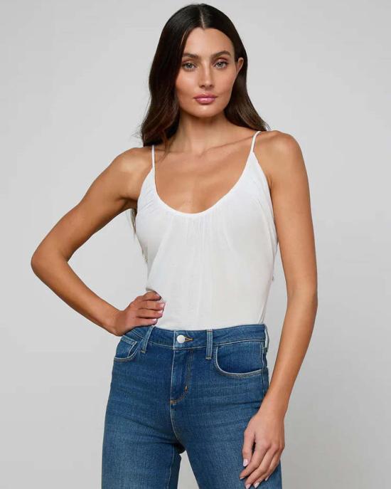  라장스 바디수트 티셔츠 L'agence Gelina 주름 장식 바디수트