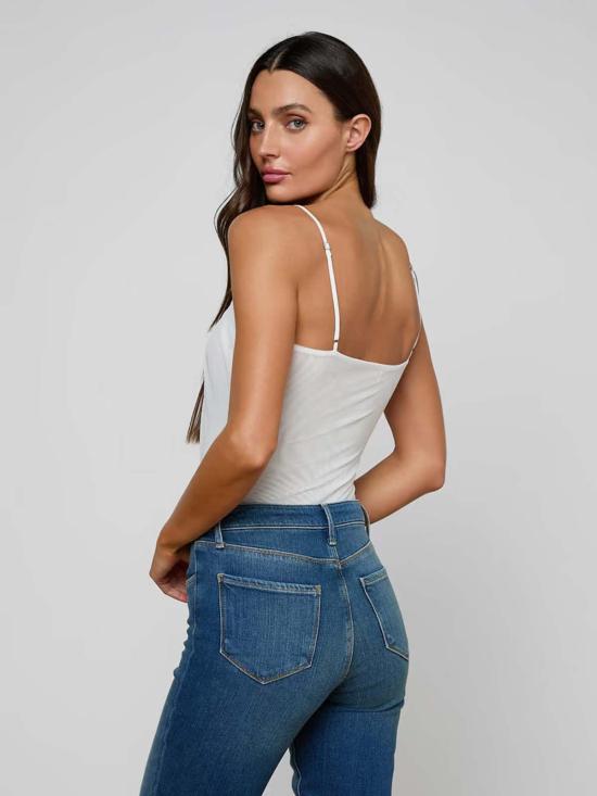  라장스 바디수트 티셔츠 L'agence Gelina 주름 장식 바디수트 - L'AGENCE