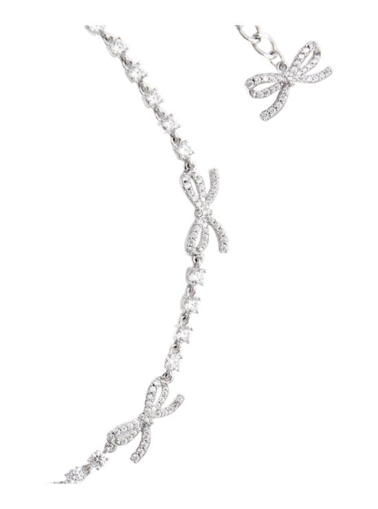  셀프 포트레이트 팔찌 크리스탈과 리본 장식이 있는 메탈릭  목걸이 - SELF PORTRAIT