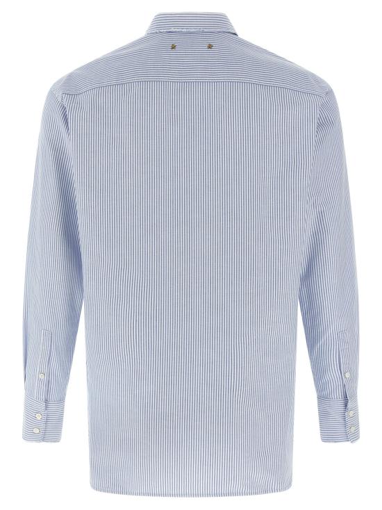  골든구스 블라우스 골든 구스 바틸다 보이프렌드 옥스포드 코튼 스트라이프 셔츠 라이트 블루 - GOLDEN GOOSE