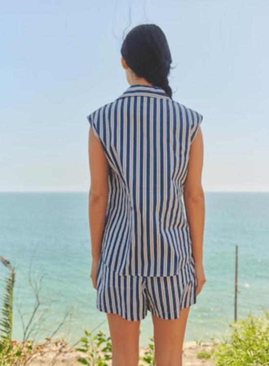  Sundry Clothing 블라우스 잡드리 클로딩 민소매 버튼다운  빈티지 네이비 - OTHER BRANDS