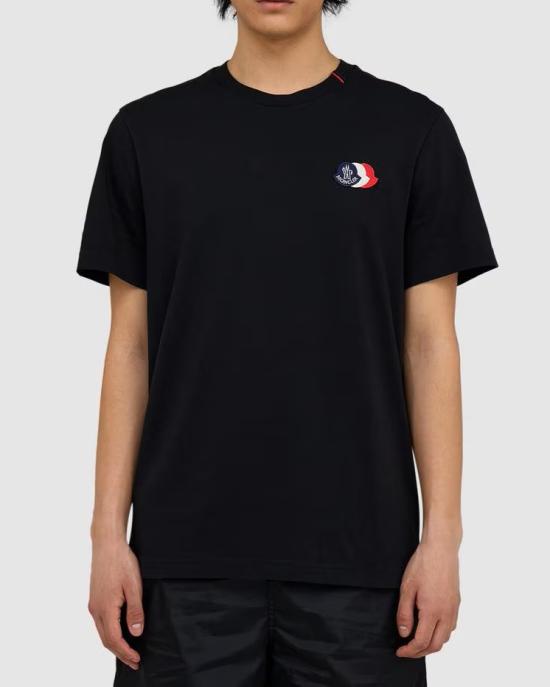 26SS 몽클레어 자수 트라이컬러 로고 코튼 티셔츠 L10918C0007489B8Q 999 - MONCLER