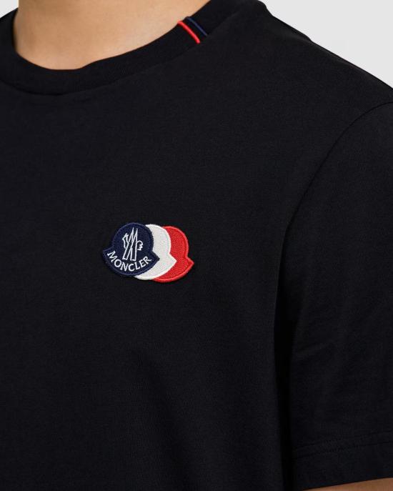 26SS 몽클레어 자수 트라이컬러 로고 코튼 티셔츠 L10918C0007489B8Q 999 - MONCLER