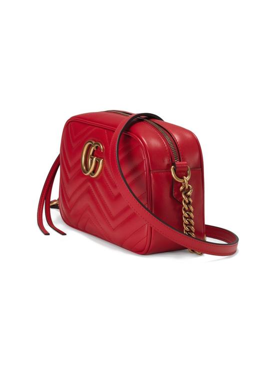 26SS 구찌 GG 마몽 마틀라세 스몰 체인 숄더백 447632 DTD1T6433 Red - GUCCI