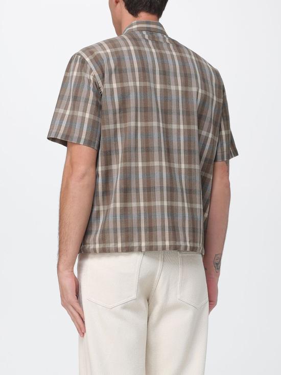 26SS 오라리 반팔 셔츠 A26SS02TC TOP BROWN CHECK DOM - AURALEE