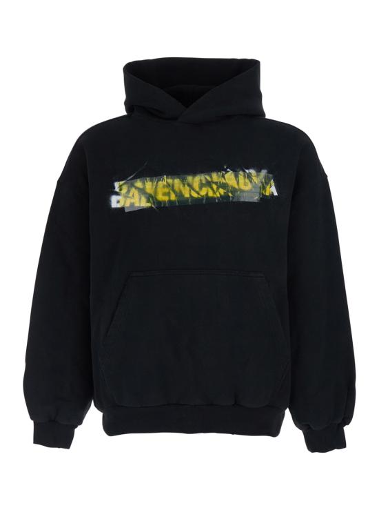 26SS 발렌시아가 후드 티셔츠 871956 TUVI9 1000 BLACK DOM