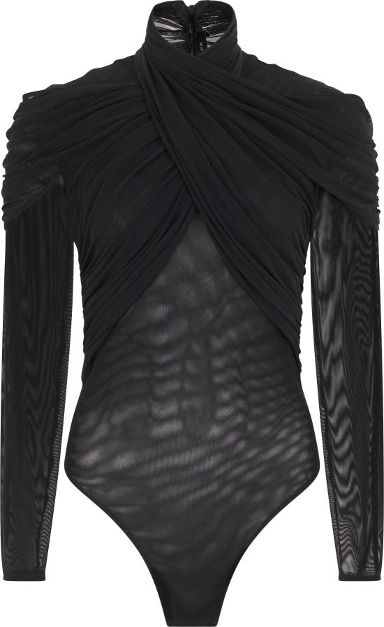 25FW 뮈글러 바디수트 티셔츠 BO0284 BLACK