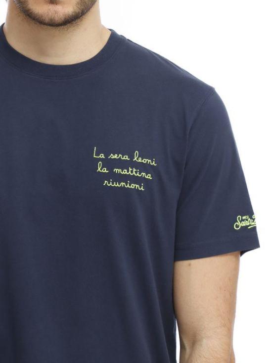 26SS 세인트바쓰 반팔 티셔츠 POT000104434L BLUE - MC2 SAINT BARTH