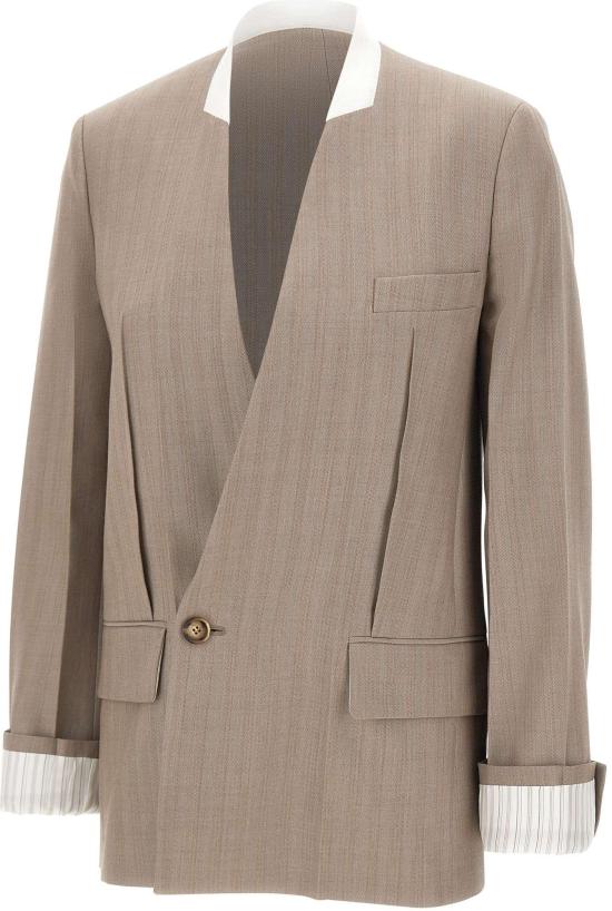 26SS 빅토리아 베컴 수트 자켓 1226WJK007214ALIMESTONE TAUPE