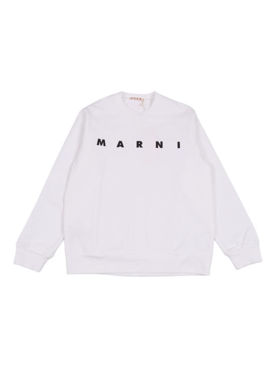  [키즈] 마르니 풀오버 키즈 코튼 크루넥 스웨터 화이트