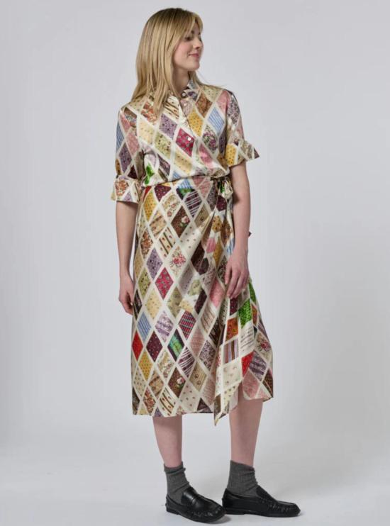  링구아 프랑카 롱 스커트 윌라  다이아몬드 프린트 - LINGUA FRANCA