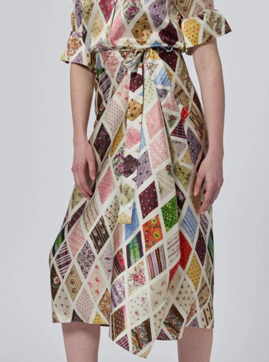  링구아 프랑카 롱 스커트 윌라  다이아몬드 프린트