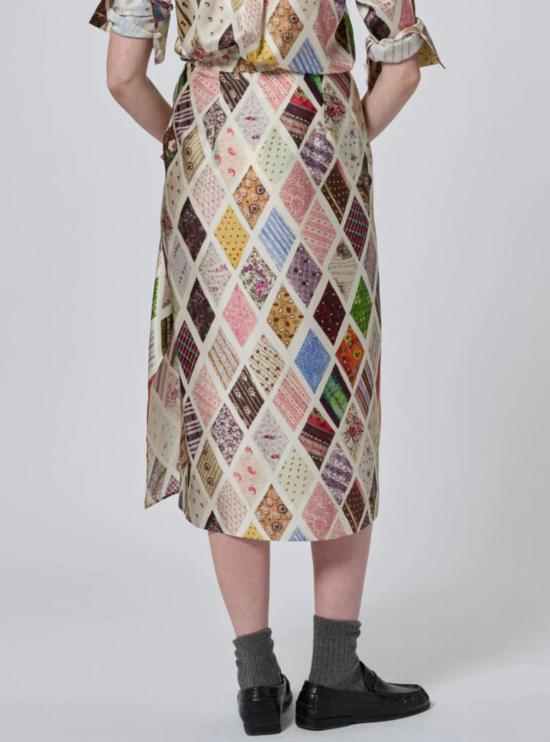  링구아 프랑카 롱 스커트 윌라  다이아몬드 프린트 - LINGUA FRANCA