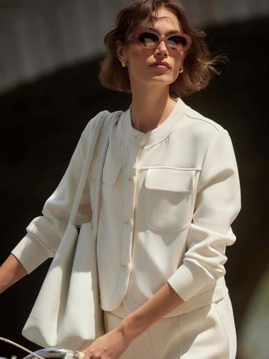  발리 가디건 바를리 하트웰 버튼 스루 스웨트셔츠 프리스틴 - VARLEY