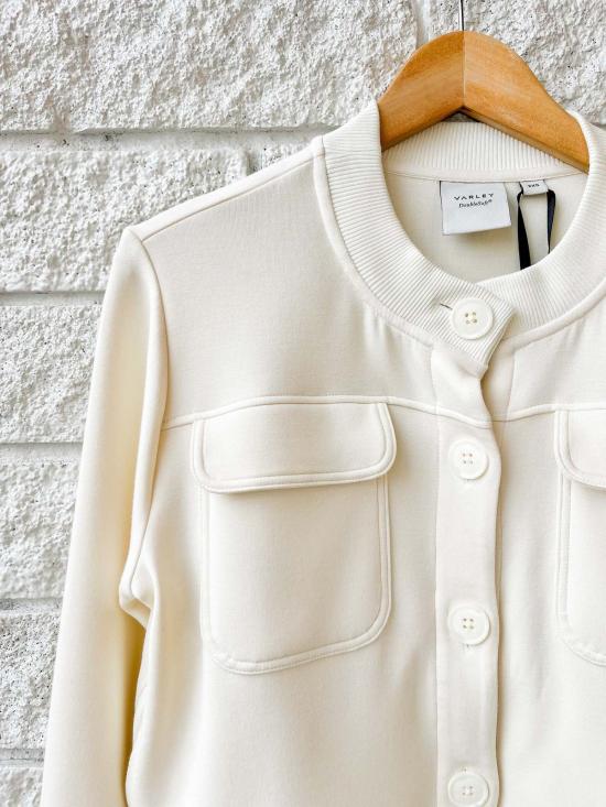  발리 가디건 바를리 하트웰 버튼 스루 스웨트셔츠 프리스틴 - VARLEY