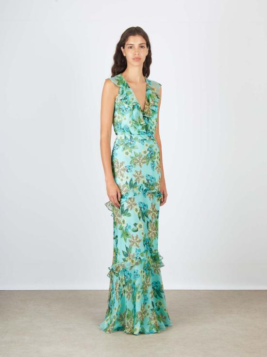  살로니 롱 원피스 Saloni 리타 드레스 피오리 민트