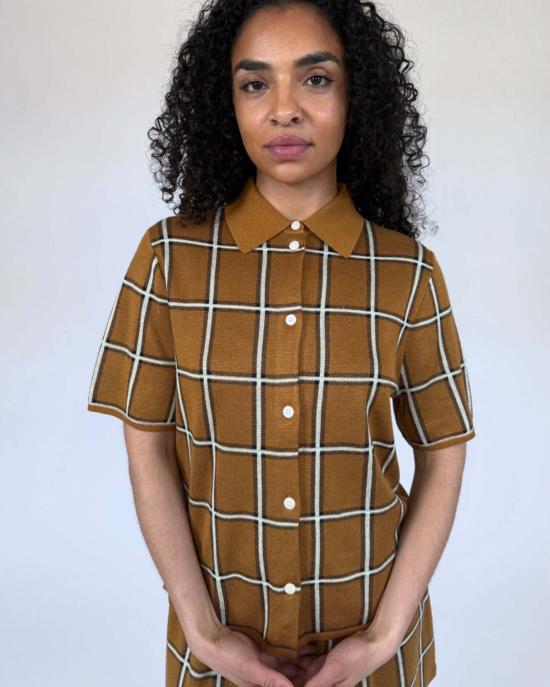  게스트 인 레지던스 셔츠 손님 접대용 피크닉 체크 셔츠 스웨이드