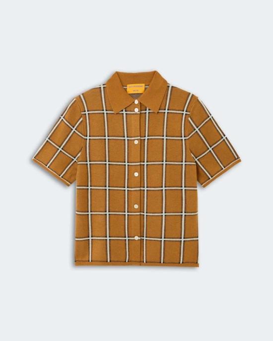  게스트 인 레지던스 셔츠 손님 접대용 피크닉 체크 셔츠 스웨이드 - GUEST IN RESIDENCE