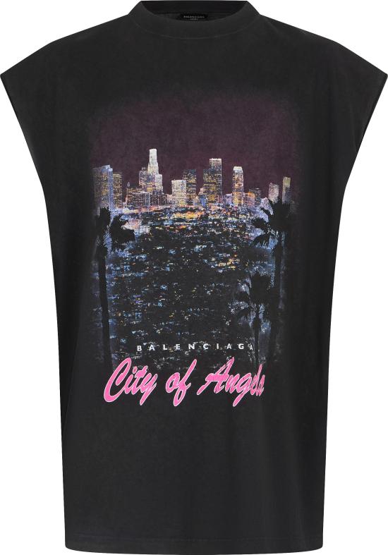 25FW 발렌시아가 민소매 티셔츠 833647 BLACK