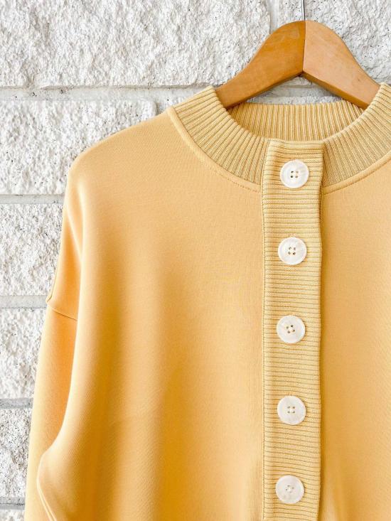  발리 가디건 바를리 리나 버튼 프론트 스웨트 사하라 선 - VARLEY