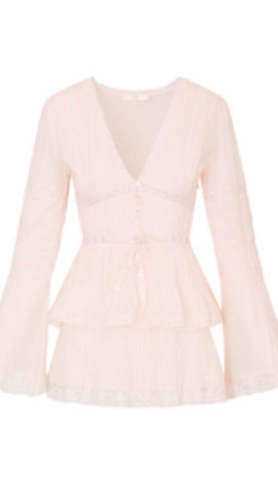  러브쉐이크팬시 숏 원피스 러브쉑 팬시 킨세일 드레스 핑크 - LOVESHACKFANCY