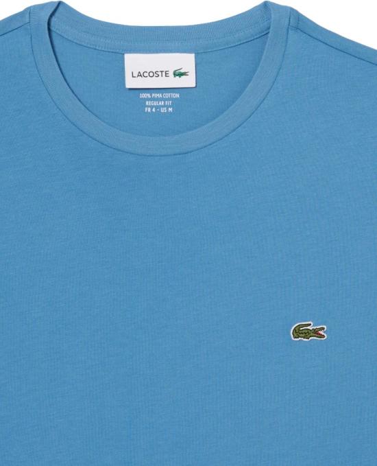 26SS 라코스테 피마 코튼 저지 크루넥 티셔츠 TH6709JBK BLUE - LACOSTE