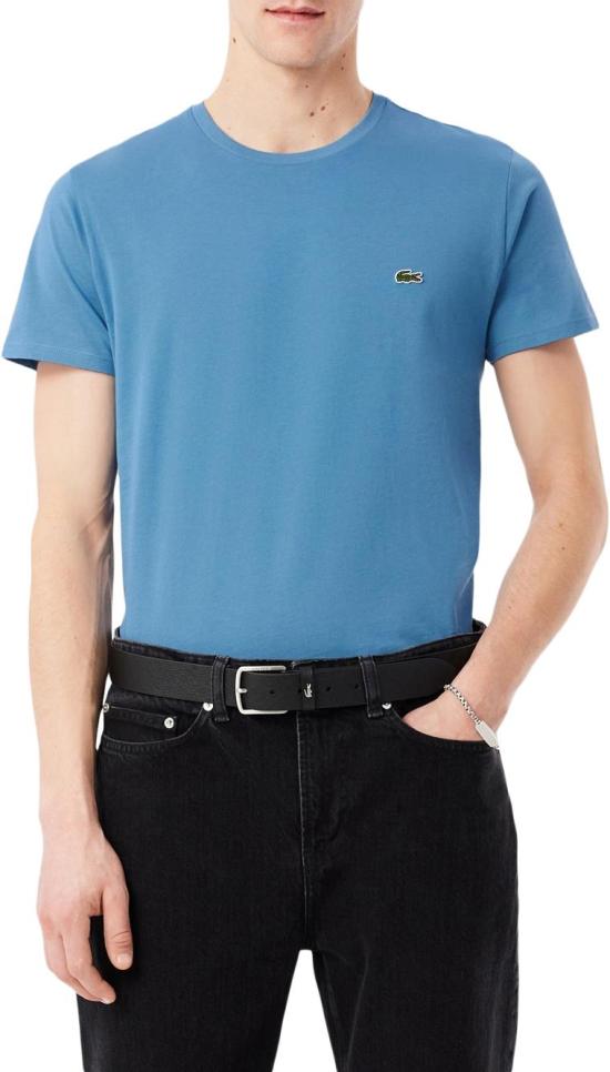 26SS 라코스테 피마 코튼 저지 크루넥 티셔츠 TH6709JBK BLUE - LACOSTE