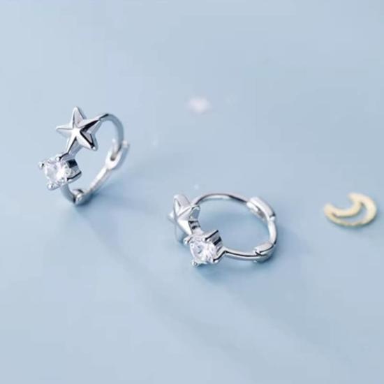  Perimade & Co. LLC 이어링 페리메이드 앤 코 LLC 실버 스타 허기 연골 후프 귀걸이
