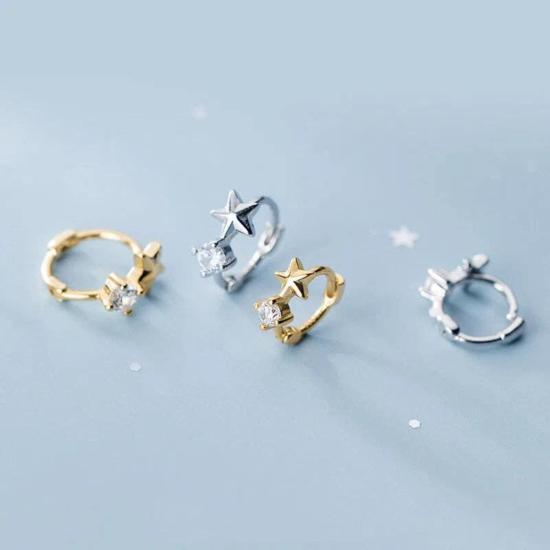  Perimade & Co. LLC 이어링 페리메이드 앤 코 LLC 실버 스타 허기 연골 후프 귀걸이 - OTHER BRANDS