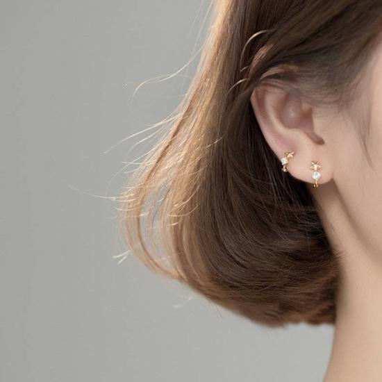  Perimade & Co. LLC 이어링 페리메이드 앤 코 LLC 실버 스타 허기 연골 후프 귀걸이 - OTHER BRANDS