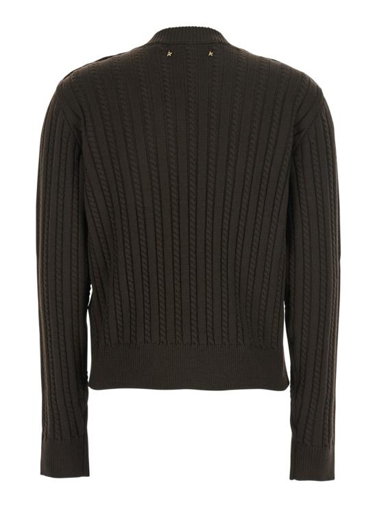  골든구스 스웨터 골든 구스 크루넥 , 울 저지 소재에 짜임 디자인이 특징입니다. - GOLDEN GOOSE