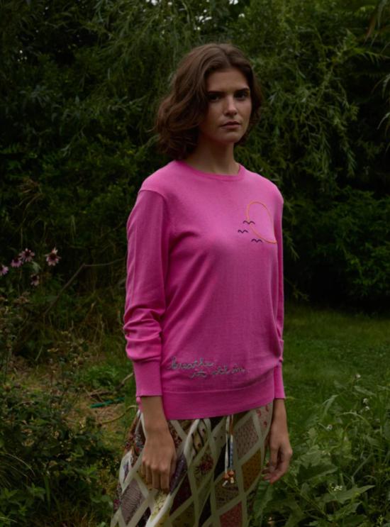  링구아 프랑카 스웨터 브리드 크루넥  마젠타 - LINGUA FRANCA